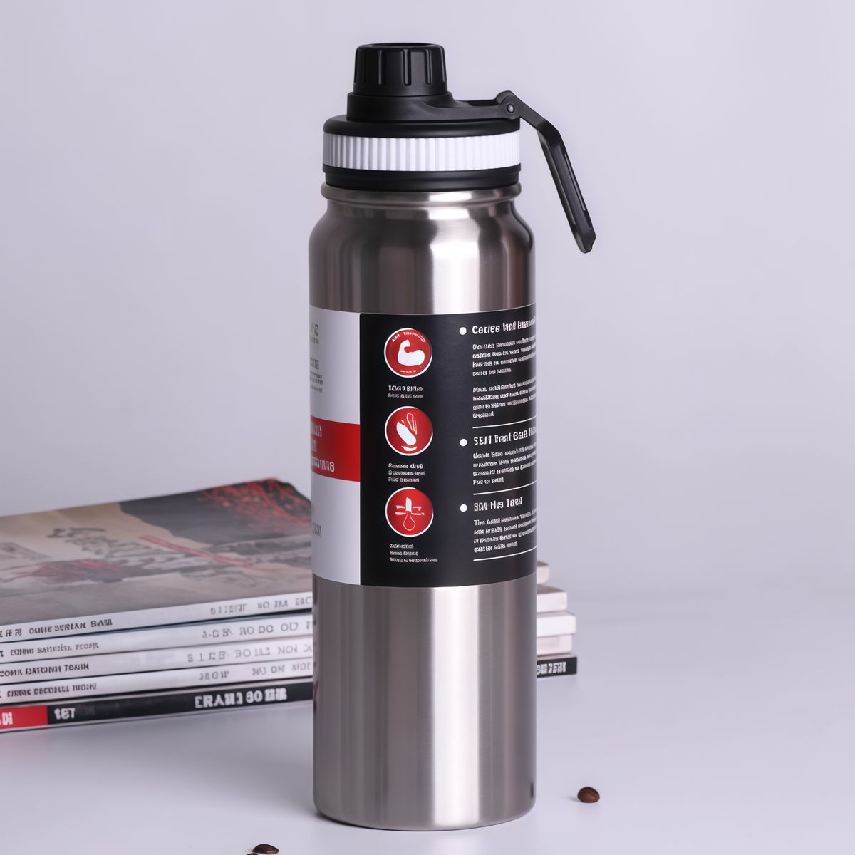 GENERICO - Termo Botella Agua Termica Acero Inoxidable 800ml Portátil Plateado