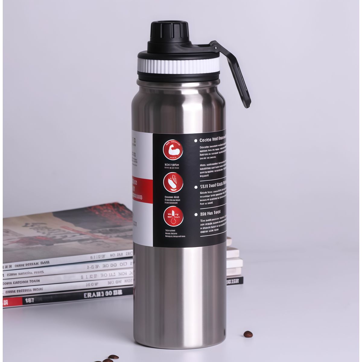 GENERICO - Termo Botella Agua Termica Acero Inoxidable 800ml Portátil Plateado