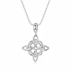 VOUSEZ - Collar plata 925 nudo de bruja triqueta joya mujer