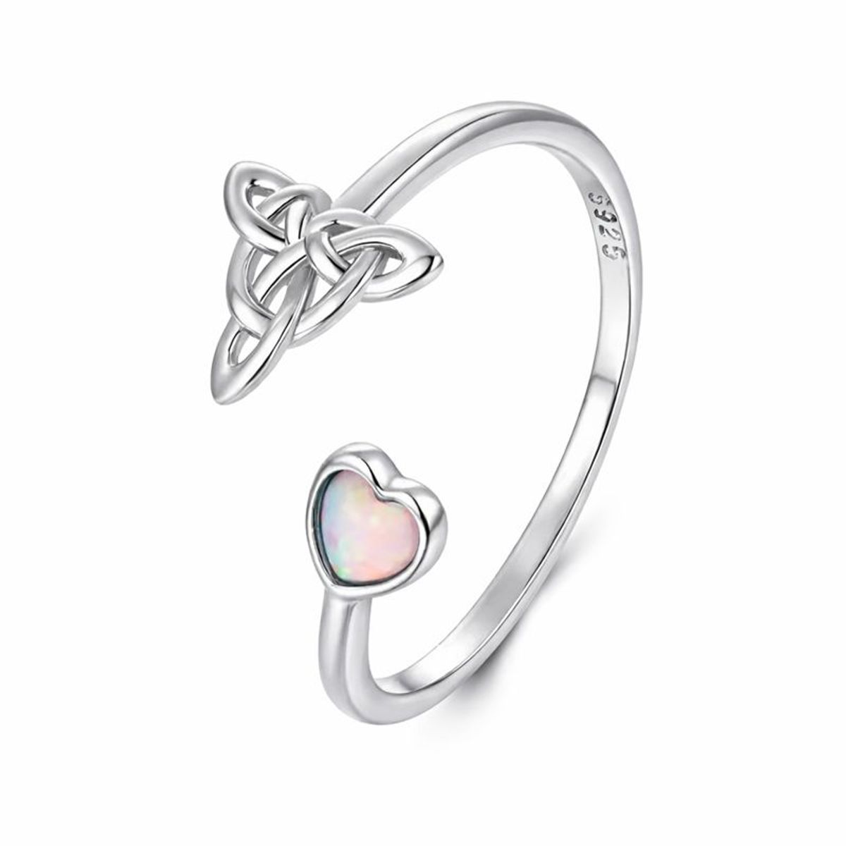 GENERICO - Anillo plata 925 nudo de bruja opalo ajustable