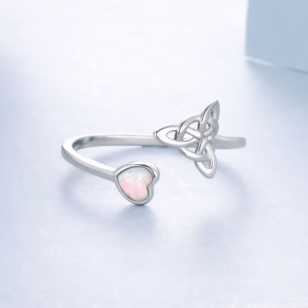 GENERICO - Anillo plata 925 nudo de bruja opalo ajustable