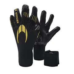 HO SOCCER - Guantes de Arquero Kontrol Alert Adhesión Sin Férulas Talla 11 Negro Dorado