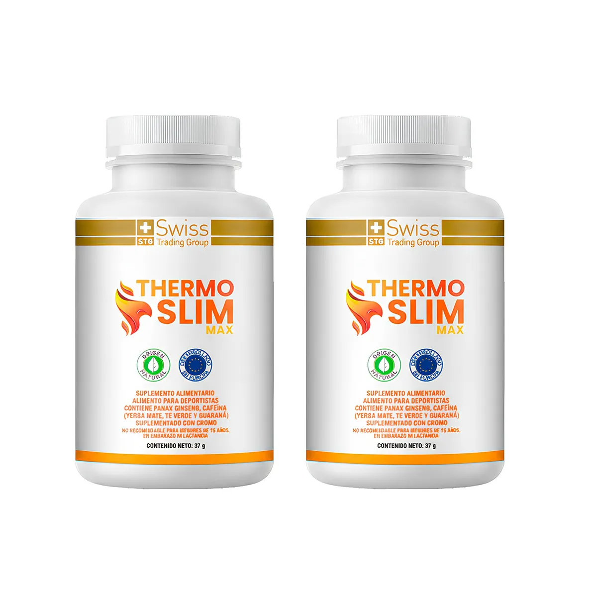 SWISS NATURE LABS - Suplemento Alimenticio Thermo Slim Quemador de Grasa 120 Capsulas Sin Azucar Con Ginseng Panax