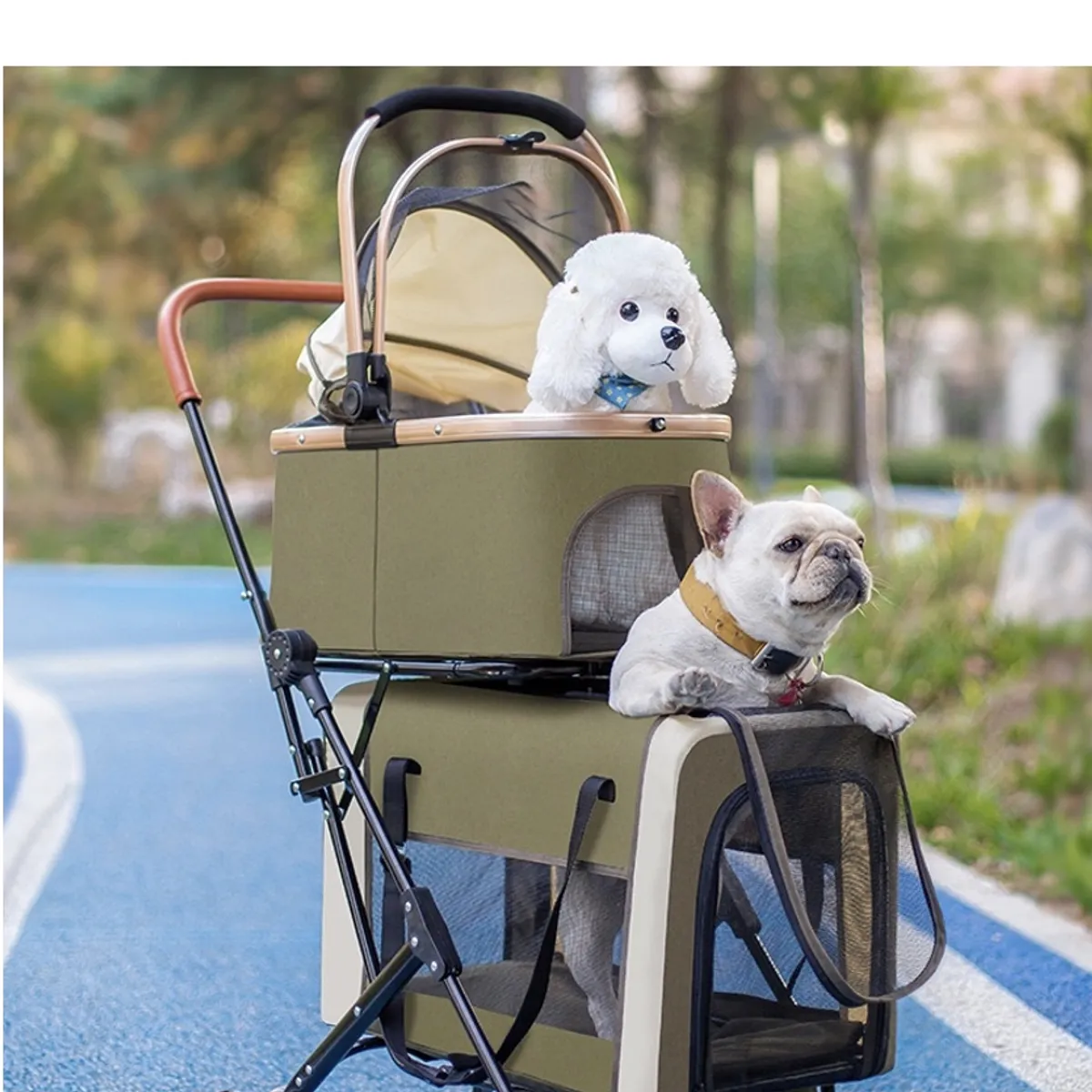 LUBABYCAS - Cochecito Doble Para Mascotas Acura Negro By LuBabycas