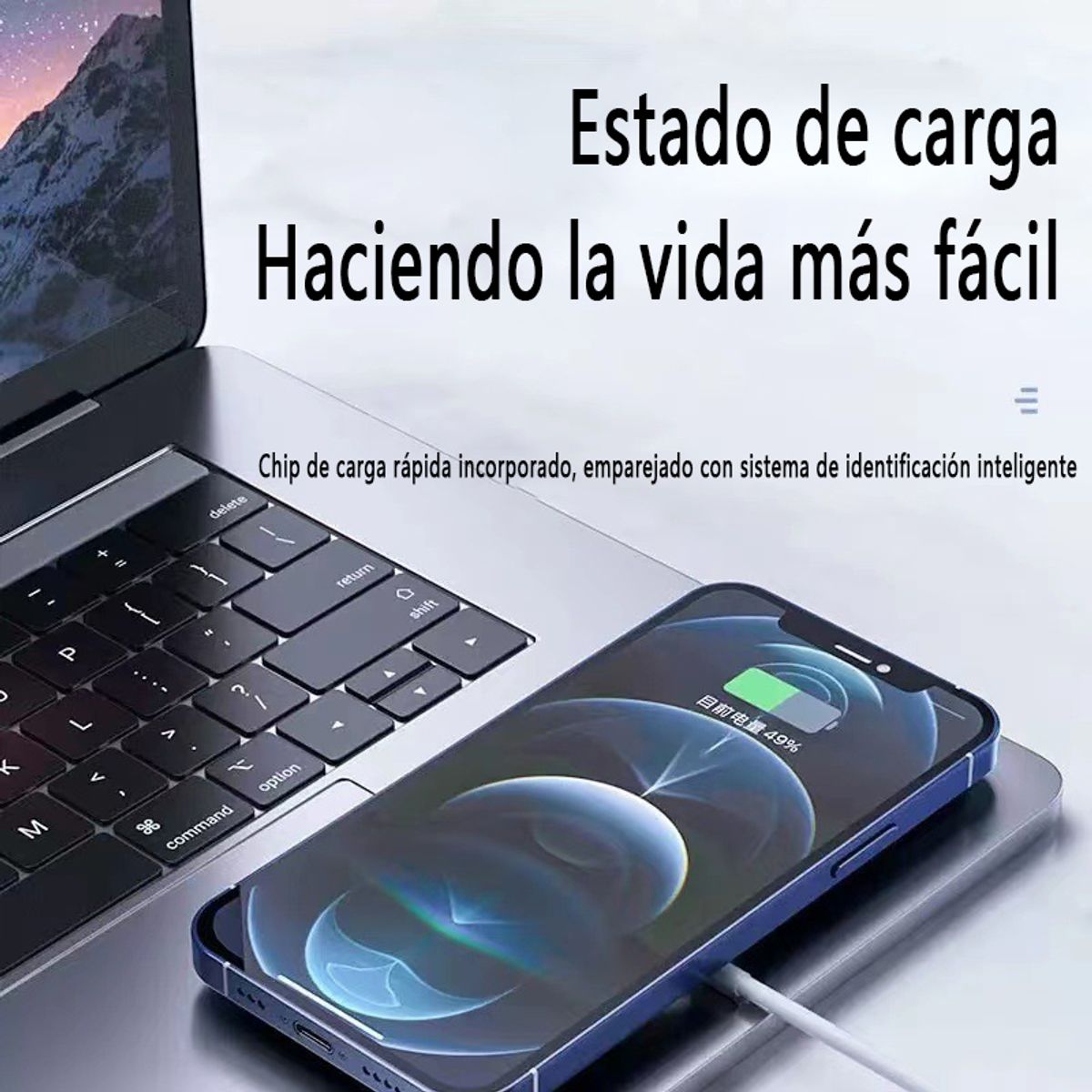 GENERAL - Cargador Inalámbrico De Succión Magnética Para Apple Phone Blanco