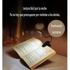 GENERAL - Luz Led Lectura Lampara Libros Clip A Pilas Flexible Usb