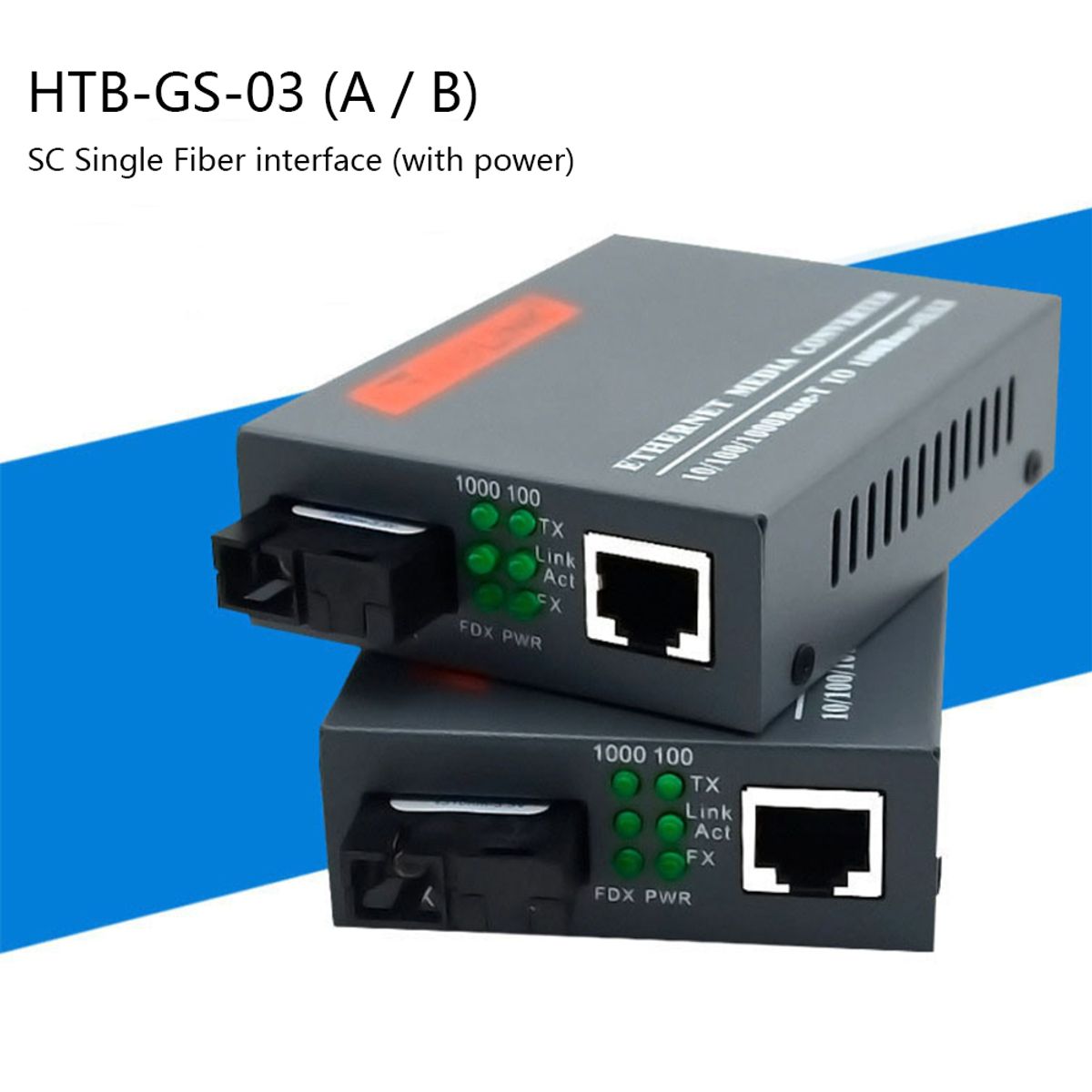 GENERICO - Extensor Ethernet por Fibra Óptica Gigabit, Monomodo 1 Fibra 1000Mbps