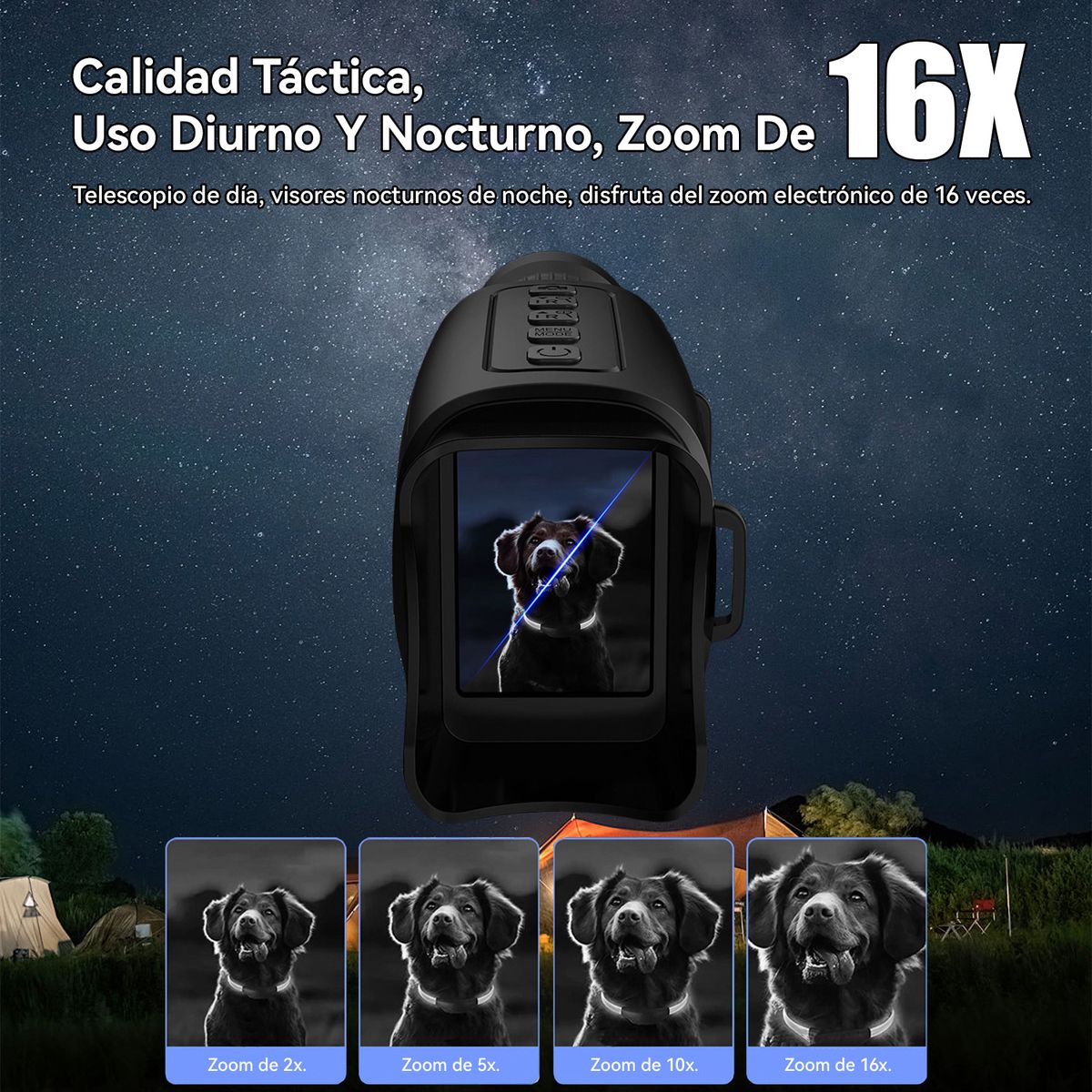 VIDITA - Monocular Visor De Largo Alcance Zoom 16x Visión Nocturna Infrarroja