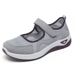 DANWEILE - Zapatos casuales para caminar de malla transpirable de moda para mujer Gris