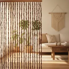 BRIC - Cortina Cuentas De Rafia Natural 90x200 Cm