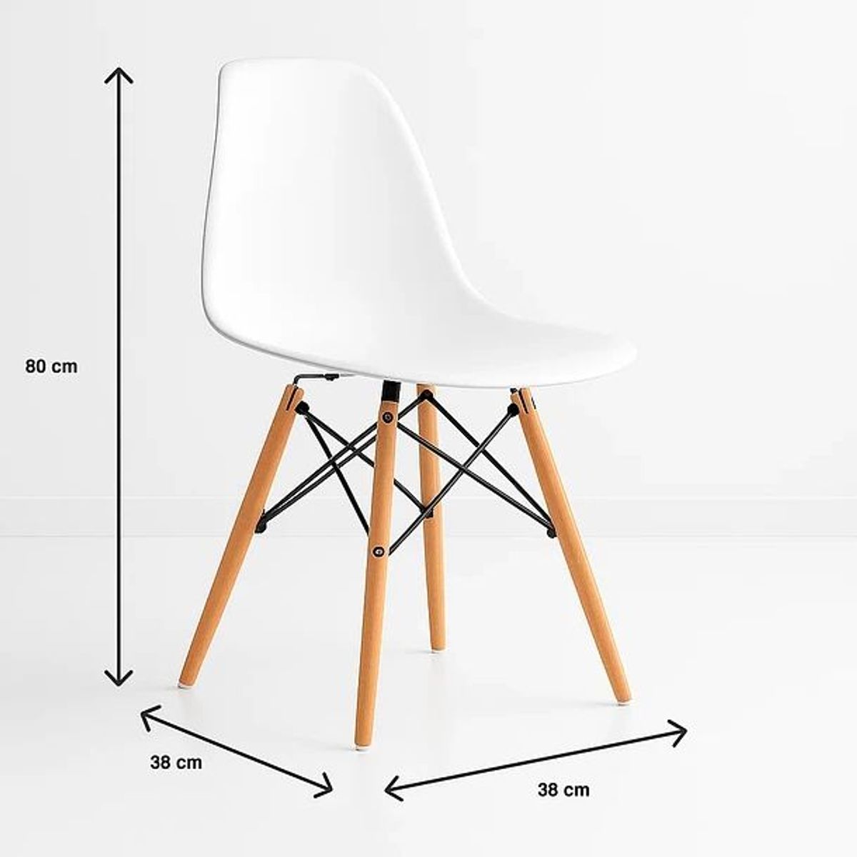 GENERICO - Pack 4 Sillas Eames Blancas