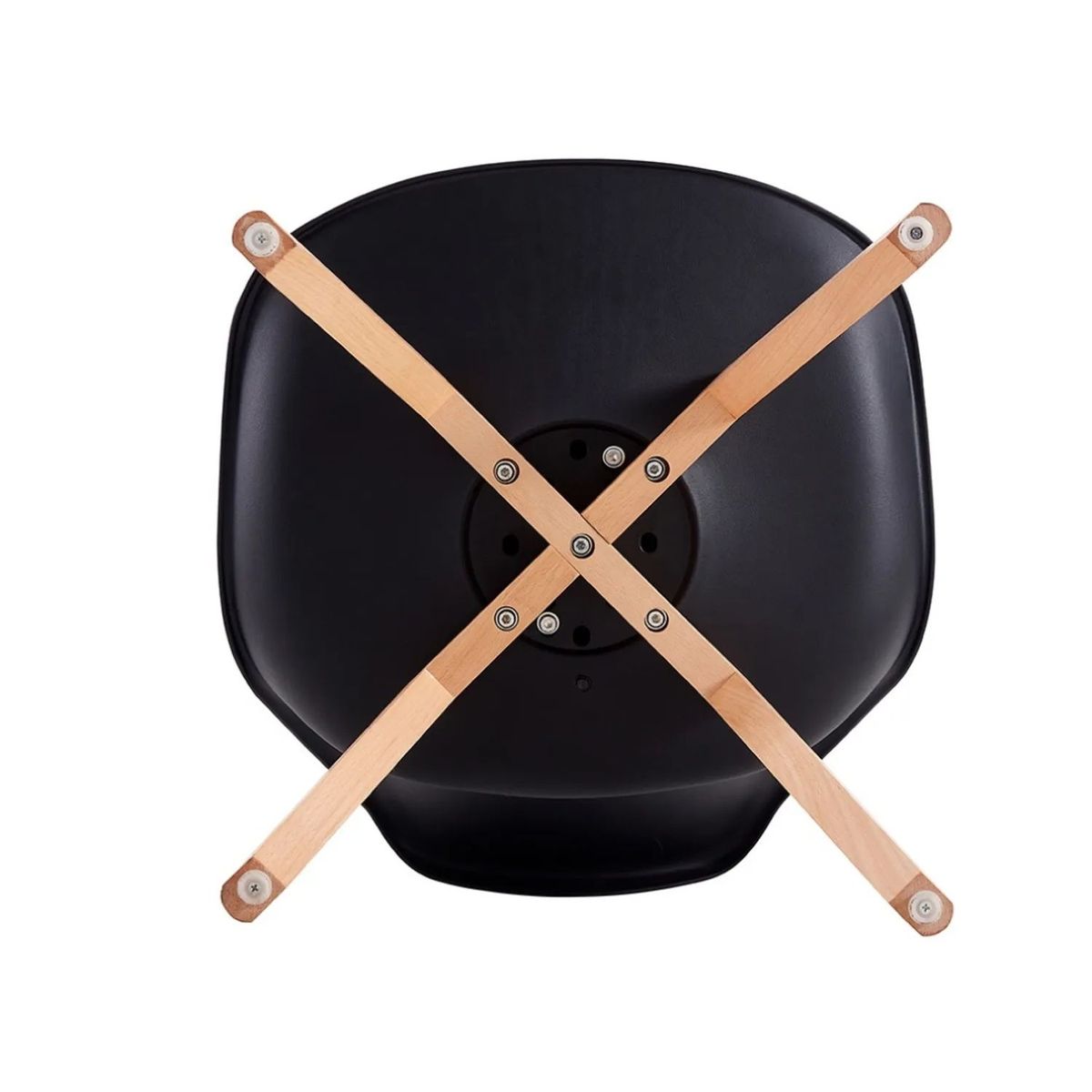 GENERICO - Pack 6 Sillas Tulip / Eames Acolchadas Estructura de la silla Negro