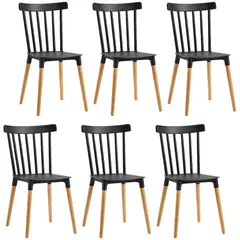 GENERICO - Pack 6 Sillas Retro Estilo Vintage Windsor