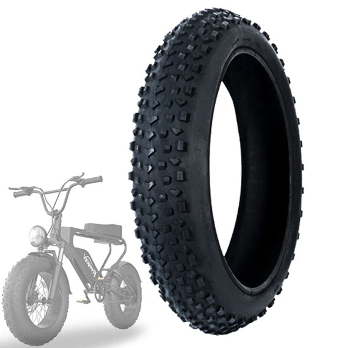 GENERICO - Neumático Bicicleta Fatbike 20X400 Común  E-bikes