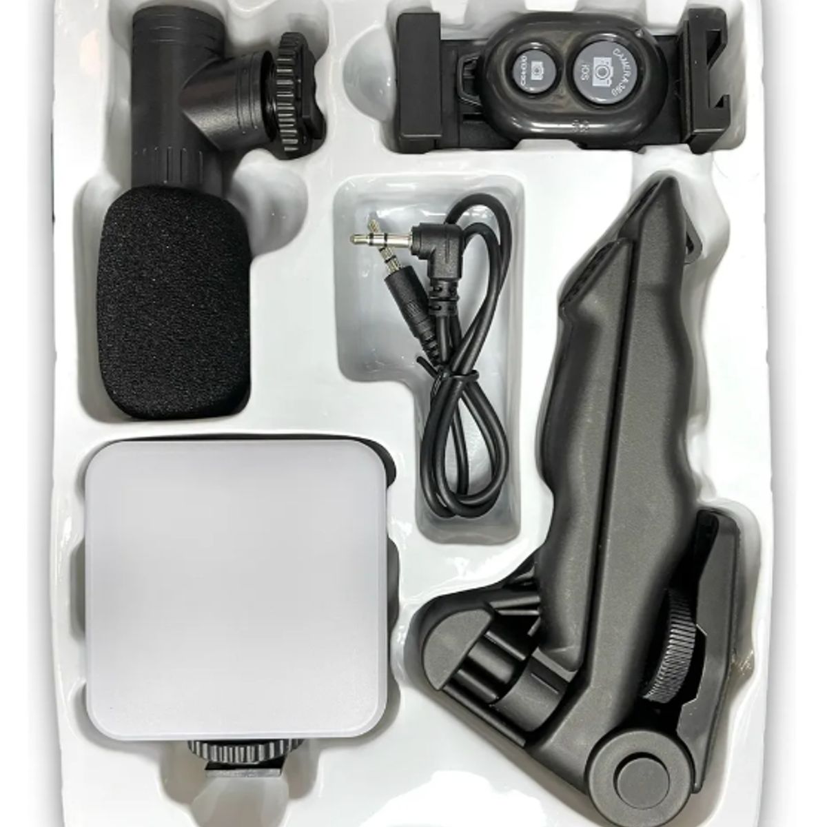 GENERICO - Kit De Grabacion Con Microfono Luz Led Y Tripoide Portatil