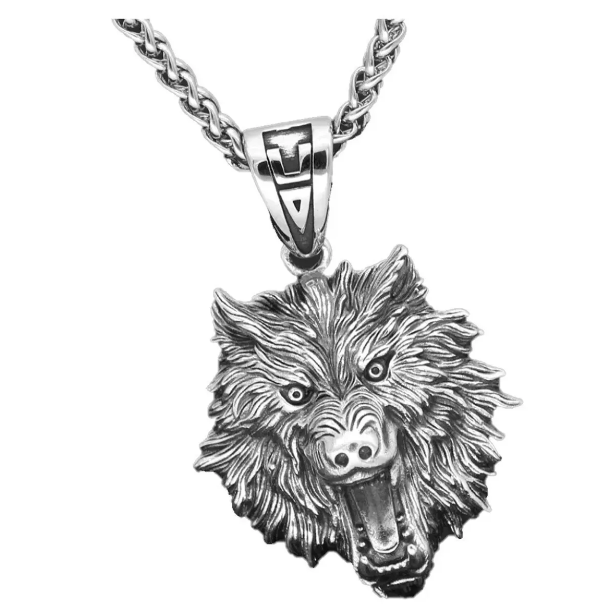 GENERICO - Collar Caballeros Lobo Salvaje Nordico Vikingo Hombre