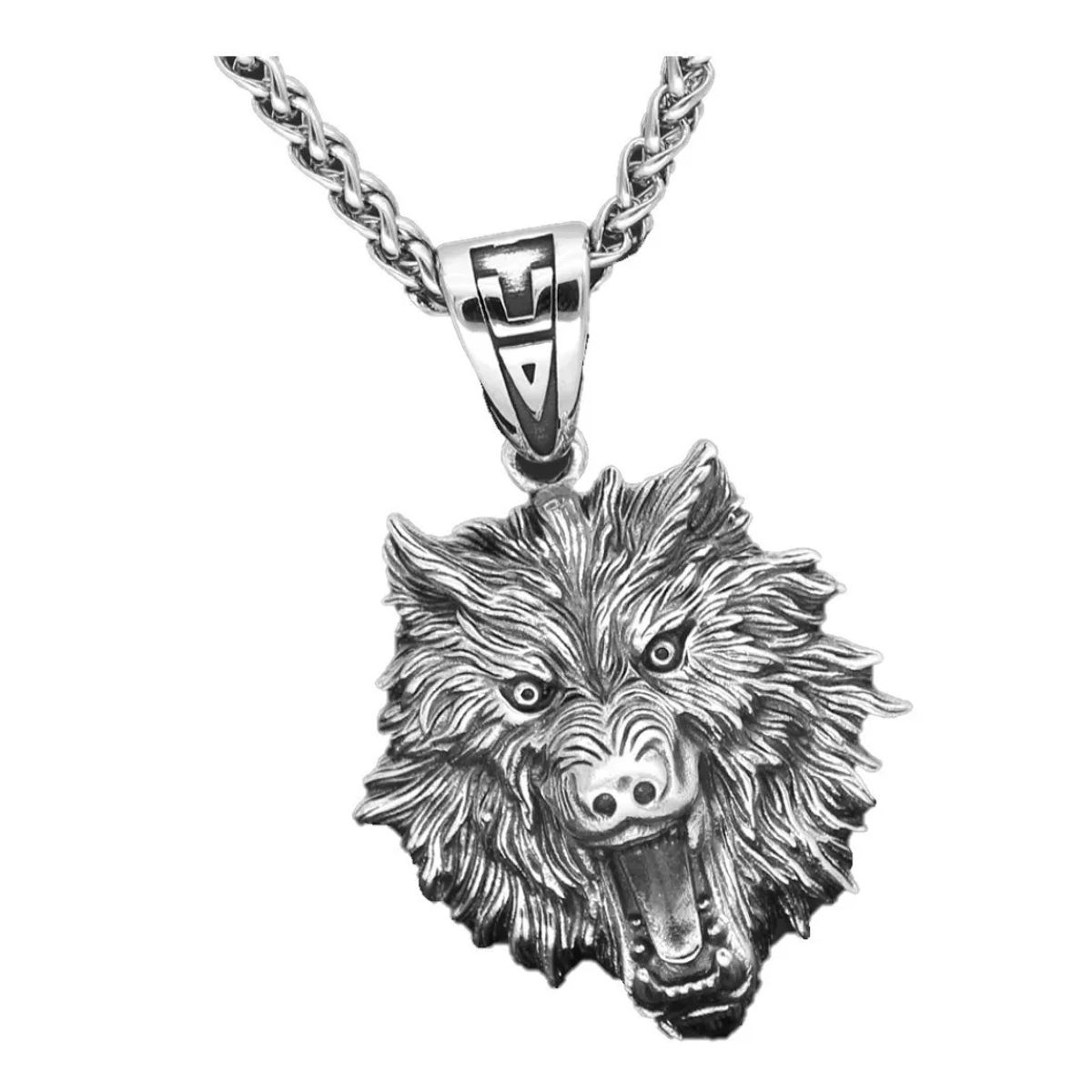 GENERICO - Collar Caballeros Lobo Salvaje Nordico Vikingo Hombre