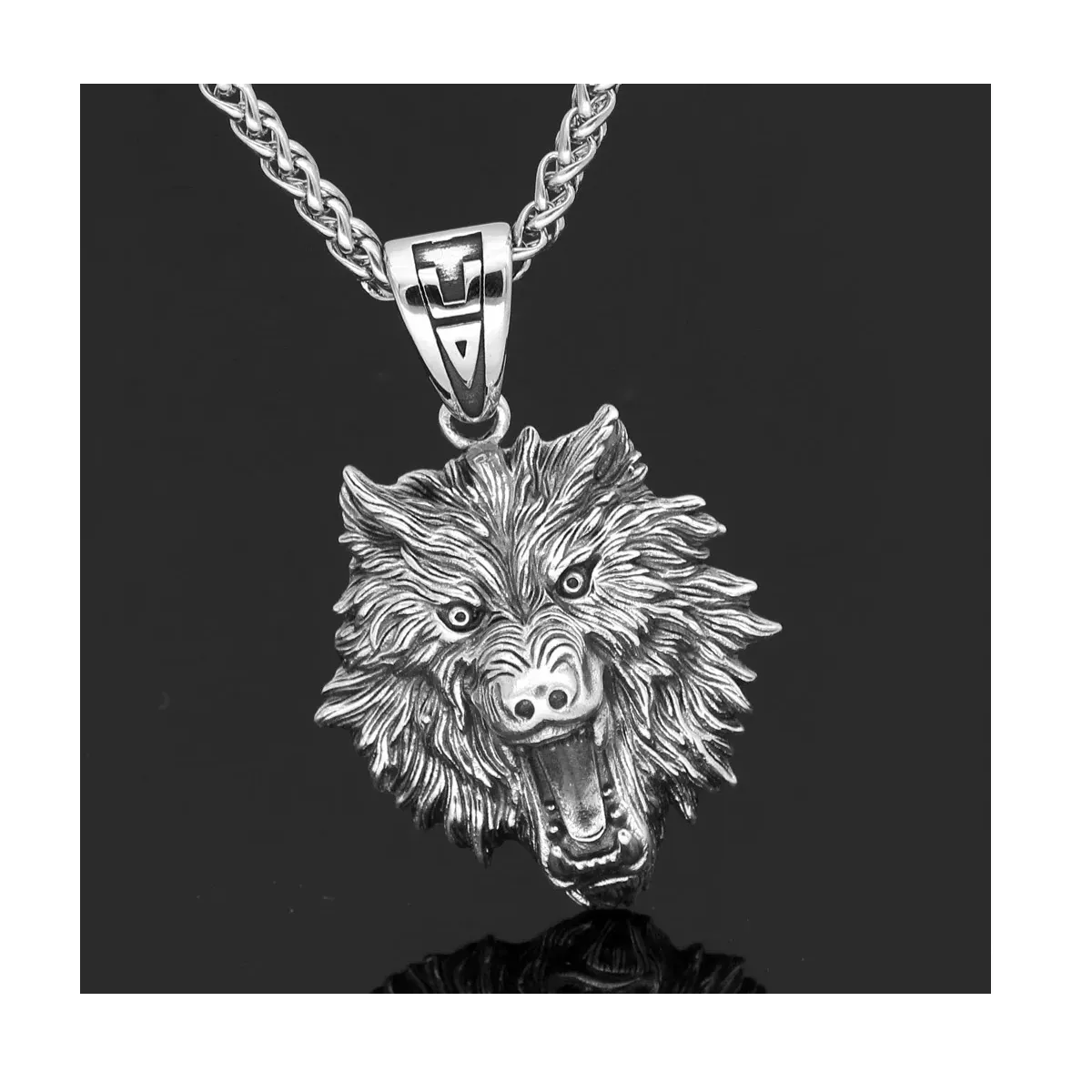 GENERICO - Collar Caballeros Lobo Salvaje Nordico Vikingo Hombre
