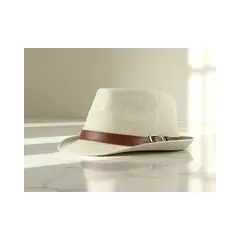 GENERICO - Sombrero Panama Fedora Con Correa Eco cuero Sombrero Ala Corta Verano Unisex