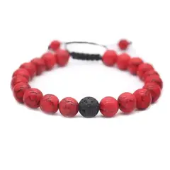 GENERICO - Pulsera De Piedra Jaspe Y Volcanica Hombre Mujer
