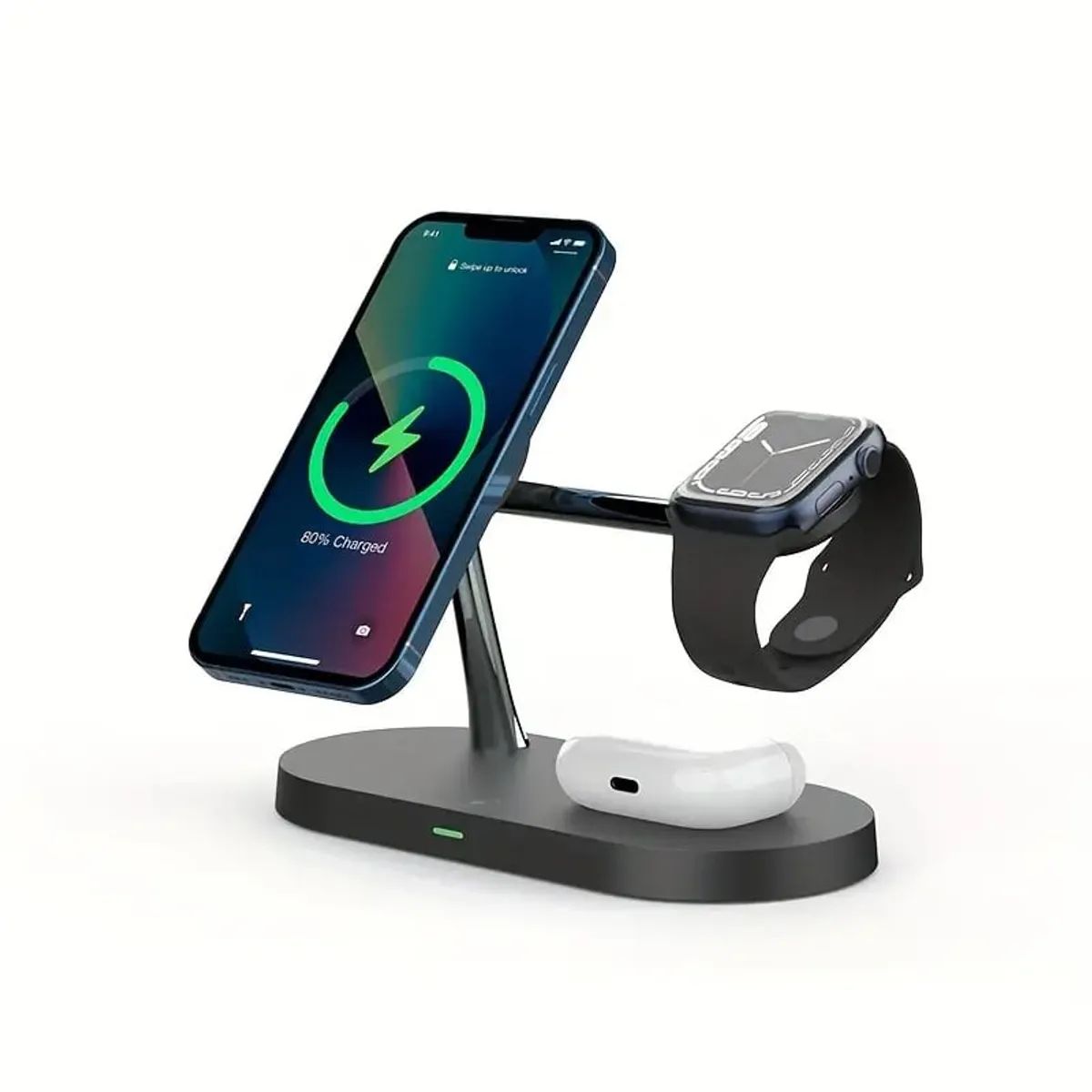 UMEXUS - Estación De Carga Rapida 3 En 1 Para iPhone Magsafe Negro