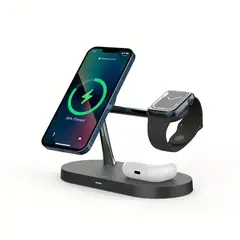 UMEXUS - Estación De Carga Rapida 3 En 1 Para iPhone Magsafe Negro