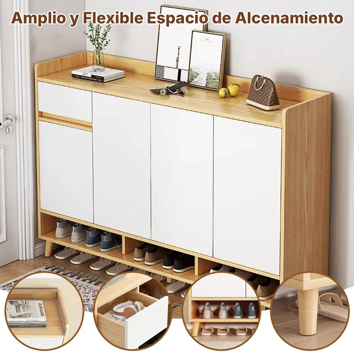 ANYHOGAR - Zapatero Organizador Gran Capacidad Multifuncioanl Con Cajon