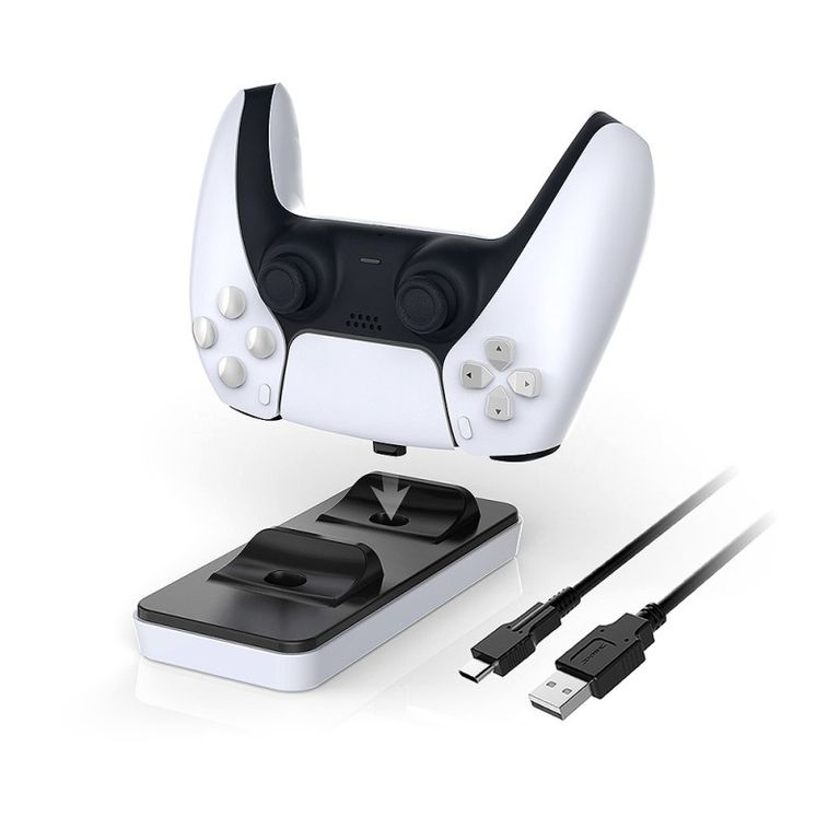 DOBE Base de Carga para Controles DualSense de PS5 Color Blanco y Negro