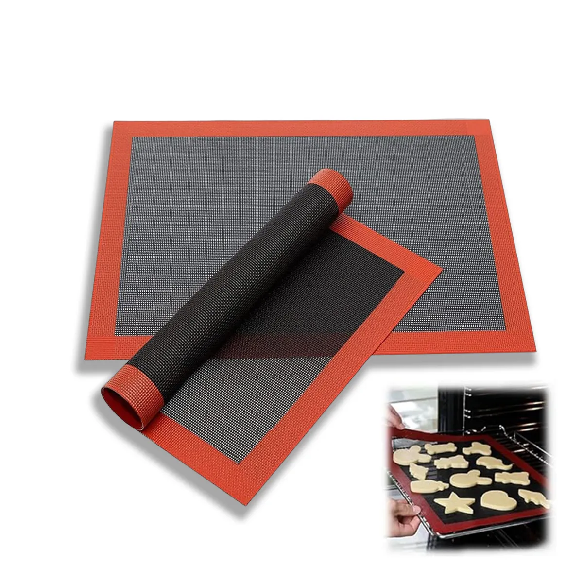 KINDA NICE - Pack 2 Lamina De Silicona Tapete Horno Tapete Para Hornear
