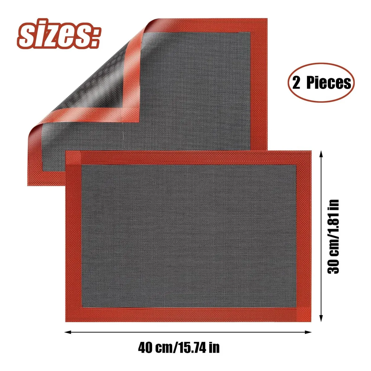 KINDA NICE - Pack 2 Lamina De Silicona Tapete Horno Tapete Para Hornear