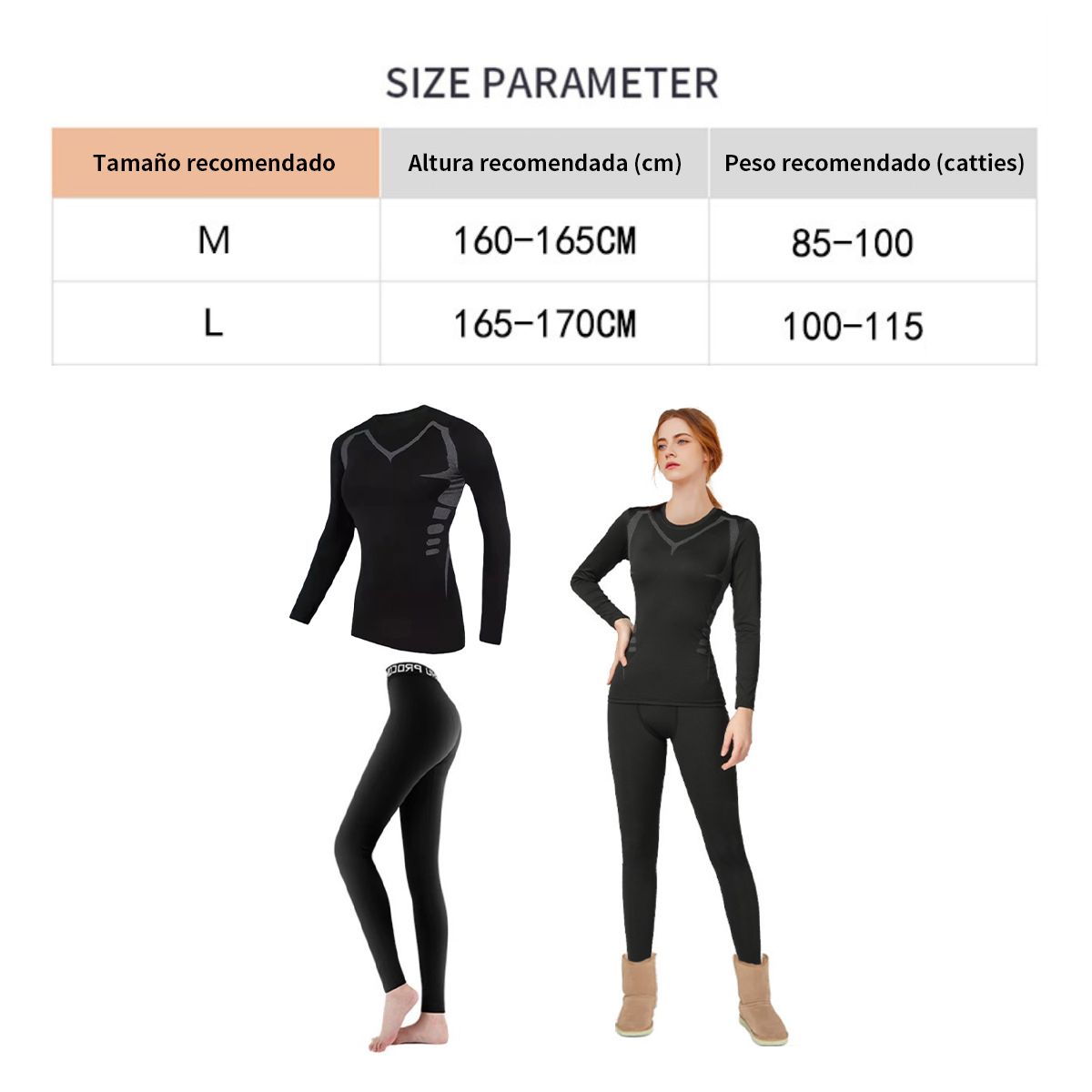 ATURE - Conjunto De Leggings De Ropa Interior Ajustados Y Cálidos