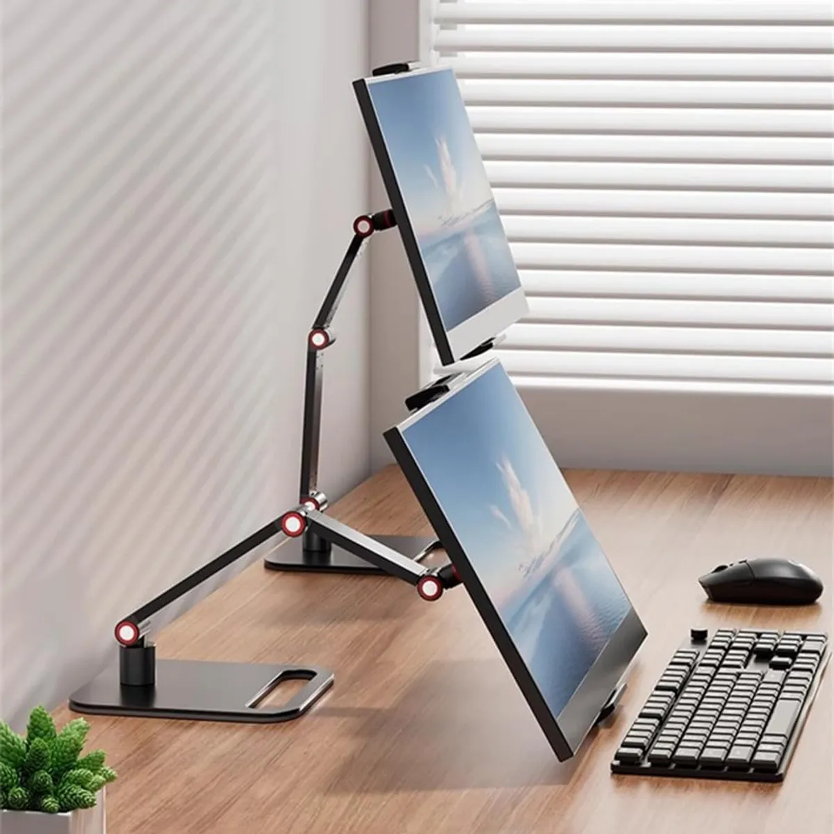 BLUEDREAMER - Soporte de monitor portátil para pantalla de 12 a 17.3 pulgadas, soporte de metal