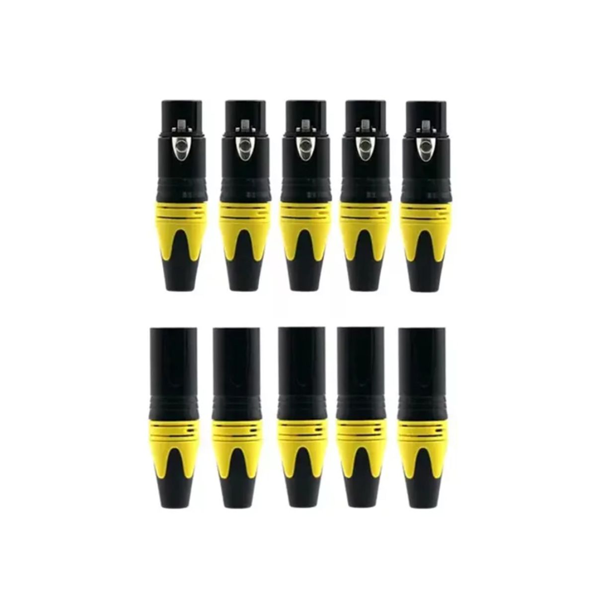 GENERICO - Juego de 10 Conectores XLR de 3 Pines Para Micrófono – 5 Macho + 5 Hembra
