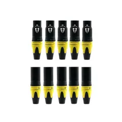 GENERICO - Juego de 10 Conectores XLR de 3 Pines Para Micrófono – 5 Macho + 5 Hembra