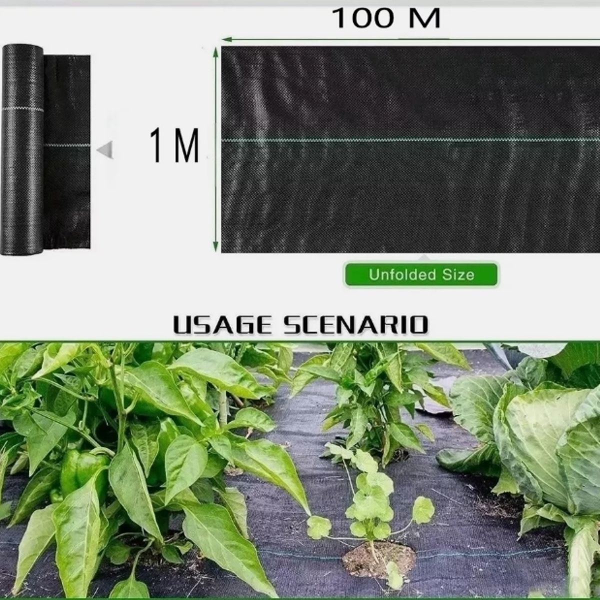 ATURE - Malla Antimaleza Cubresuelo 1m De Ancho X 100m De Largo