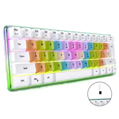 BLUEDREAMER - Teclado mecánico RGB, teclado para juegos, diseño compacto, 61 teclas