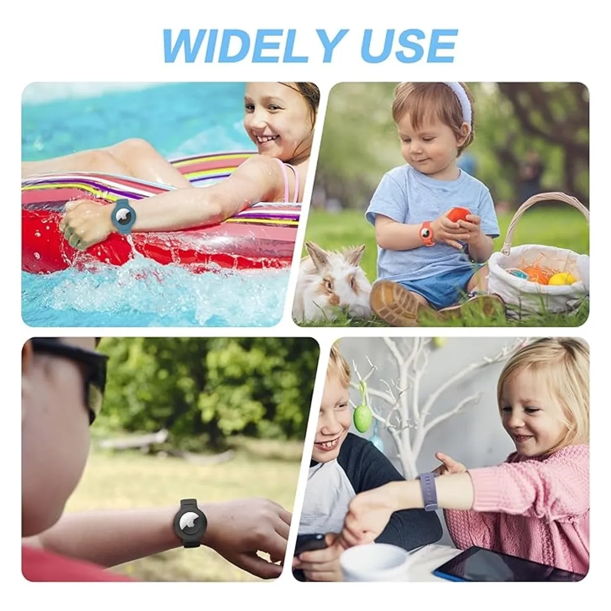 GENERICO - Pulsera Protectora Ajustable para AirTag Antipérdida para Niños Múltiples Colores