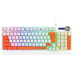 BLUEDREAMER - Teclado con cable y retroiluminación RGB de 93 teclas para PC de oficina y juegos