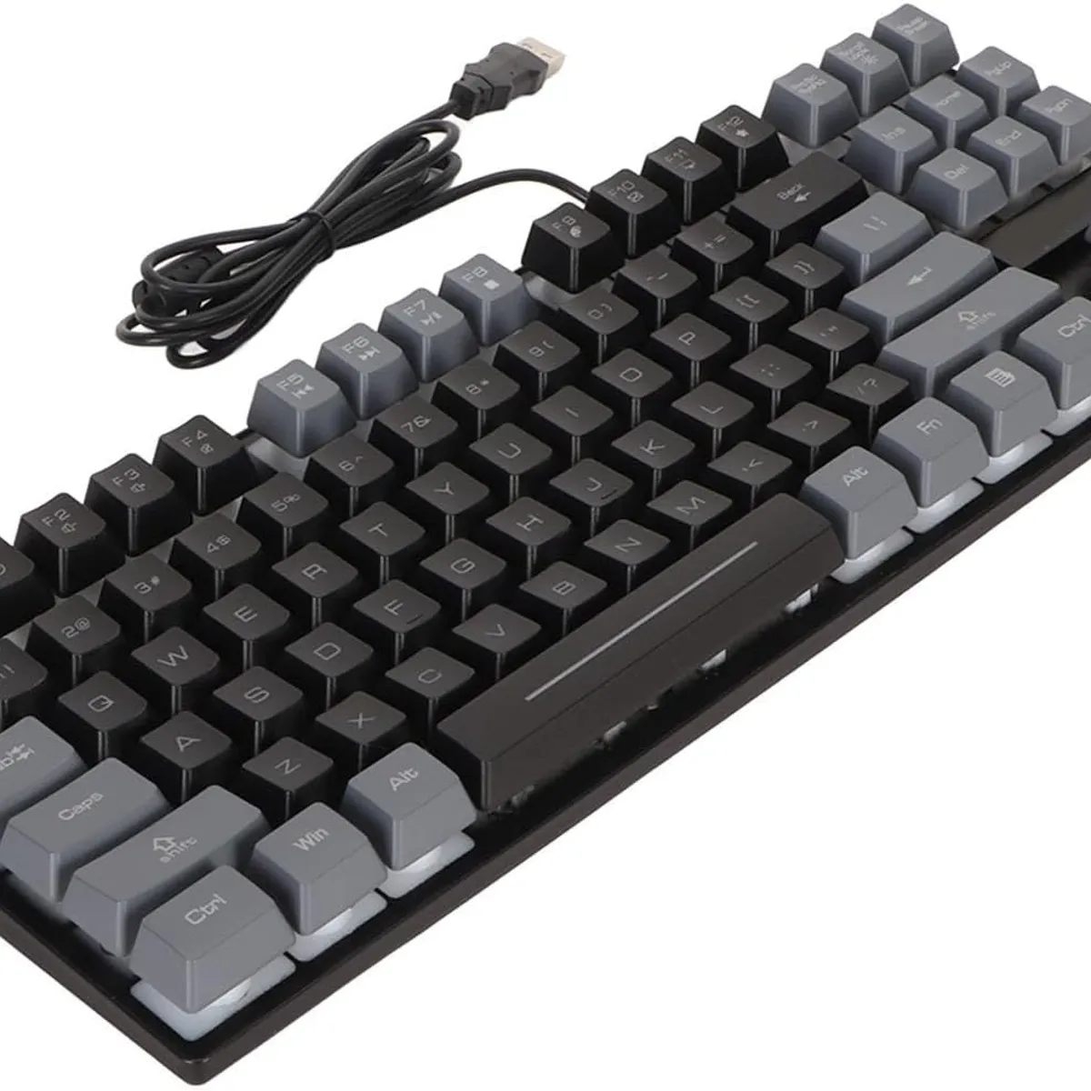 BLUEDREAMER - Teclado mecánico para juegos retroiluminación RGB 87 teclas, conexión por cable USB teclas flotantes