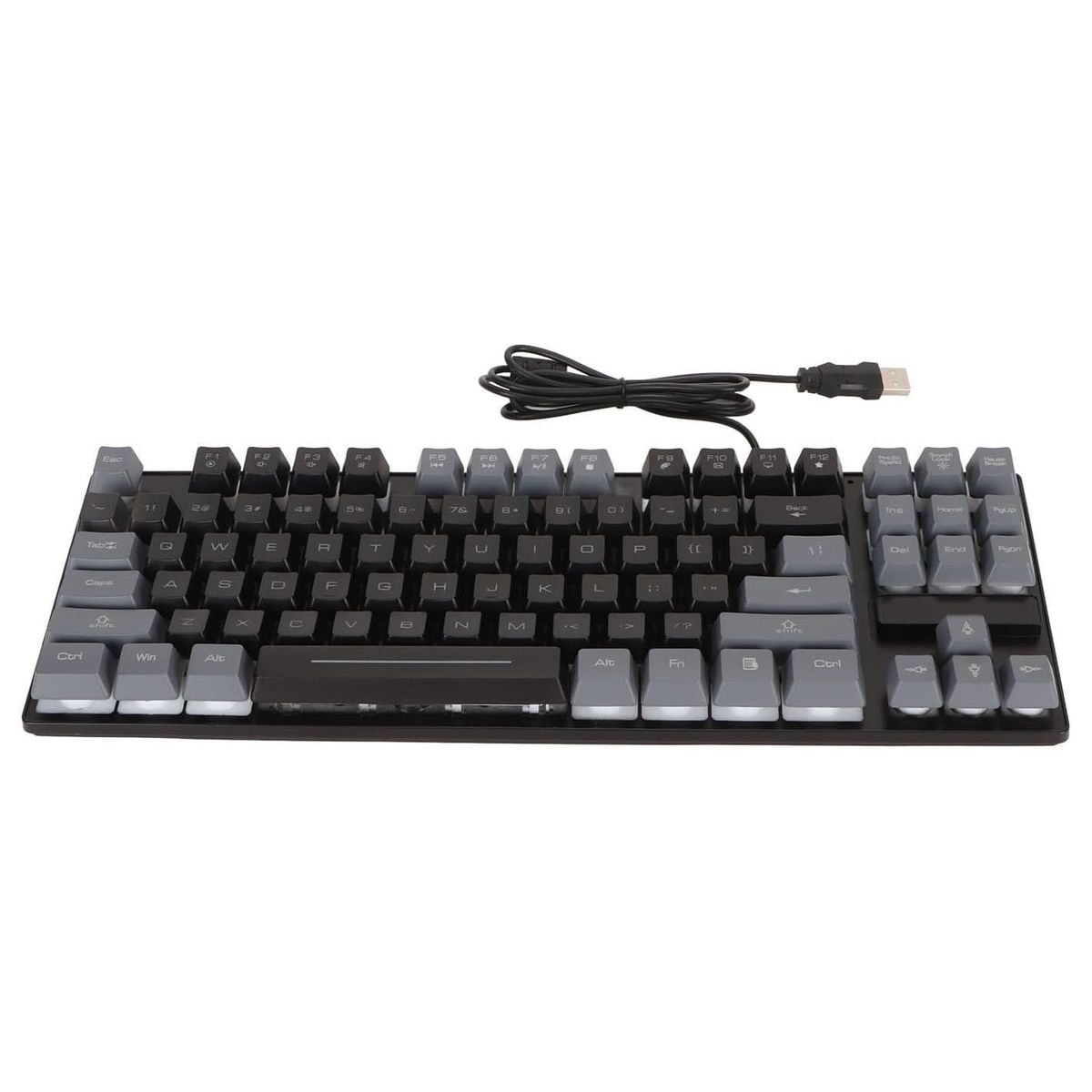 BLUEDREAMER - Teclado mecánico para juegos retroiluminación RGB 87 teclas, conexión por cable USB teclas flotantes