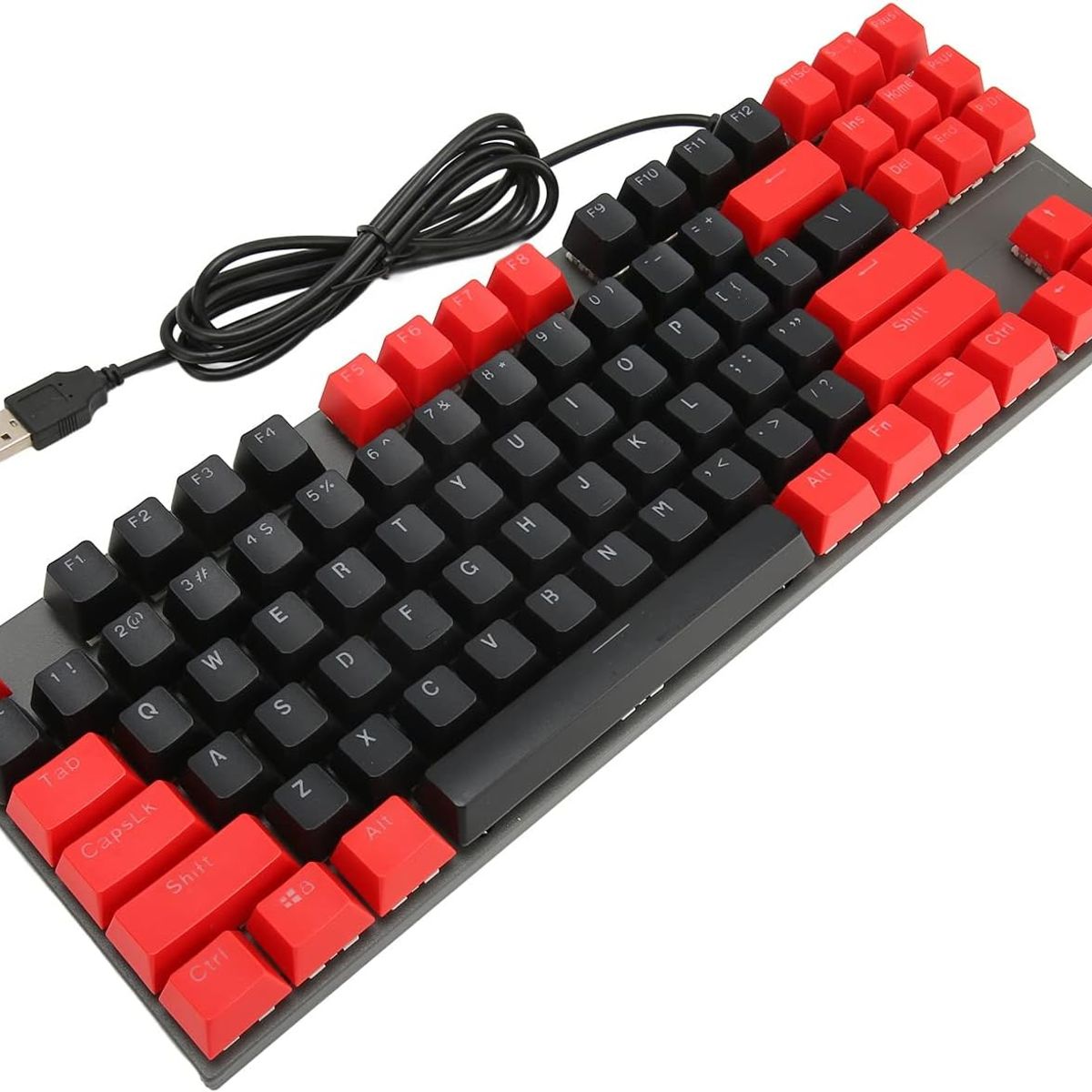 BLUEDREAMER - Teclado mecánico para juegos retroiluminación RGB 87 teclas, conexión por cable USB teclas flotantes