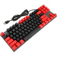 Teclado mecánico para juegos retroiluminación RGB 87 teclas, conexión por cable USB teclas flotantes