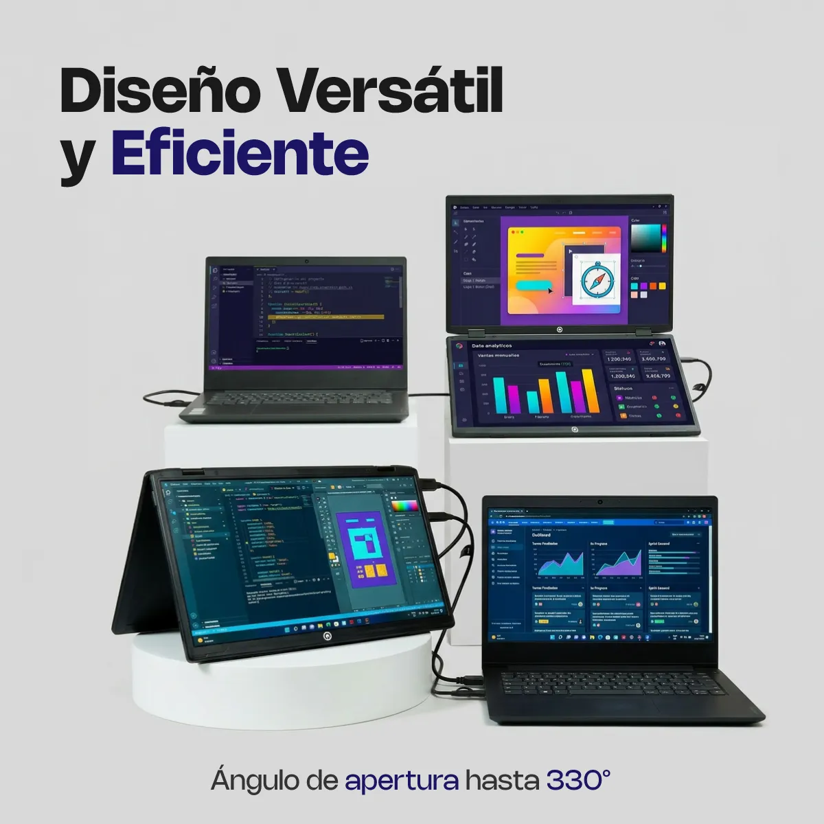 ASIAQUALITY - Extensor de pantalla portátil para Notebook 15.6 Asiaquality 60hz Vertical Rotación 330° windows