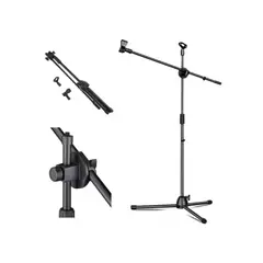 IRM - Atril Micrófono Pedestal Con Boom Ajustable Profesional Color Negro