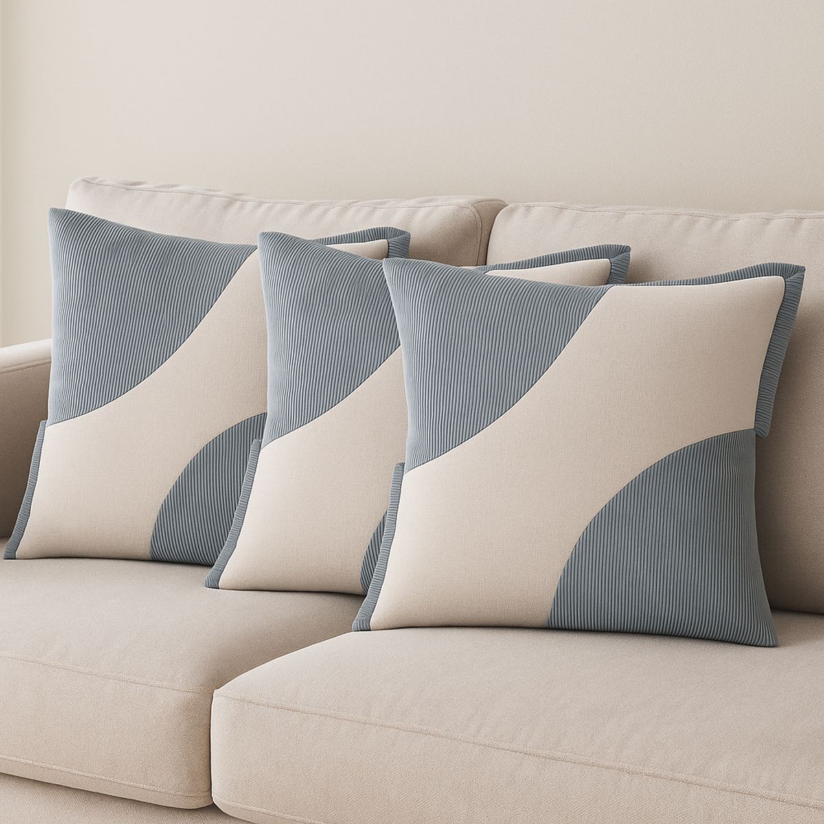 ARMONIA - Pack x3 Fundas Felpa Verde Bicolor 45x45cm Decorativa 686
