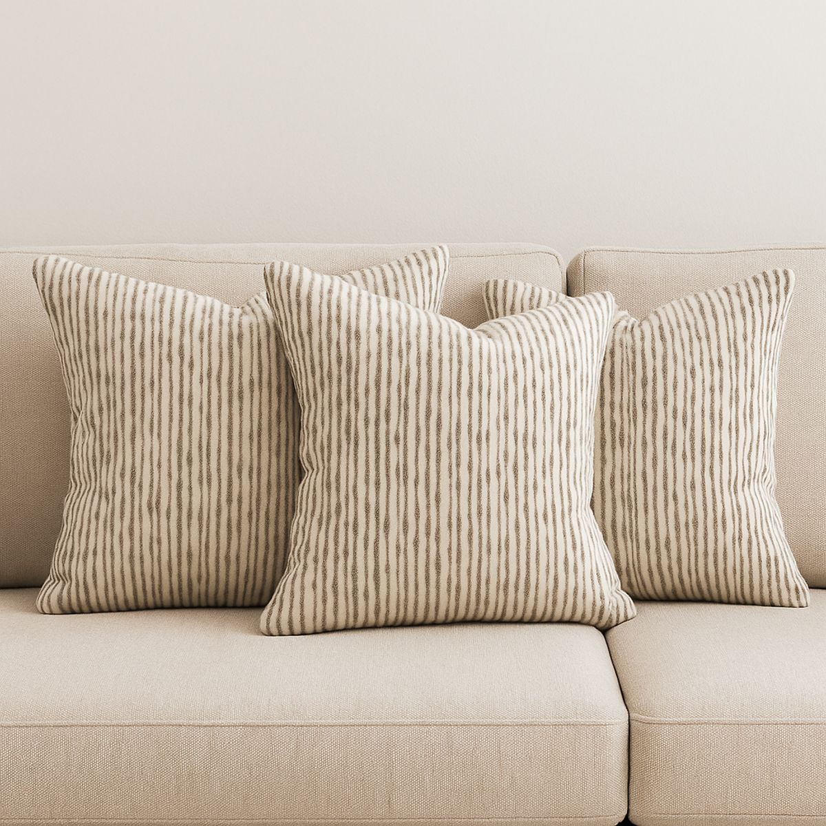 ARMONIA - Set 3 Fundas Chenille Marrón 45x45cm Estilo Elegante 785