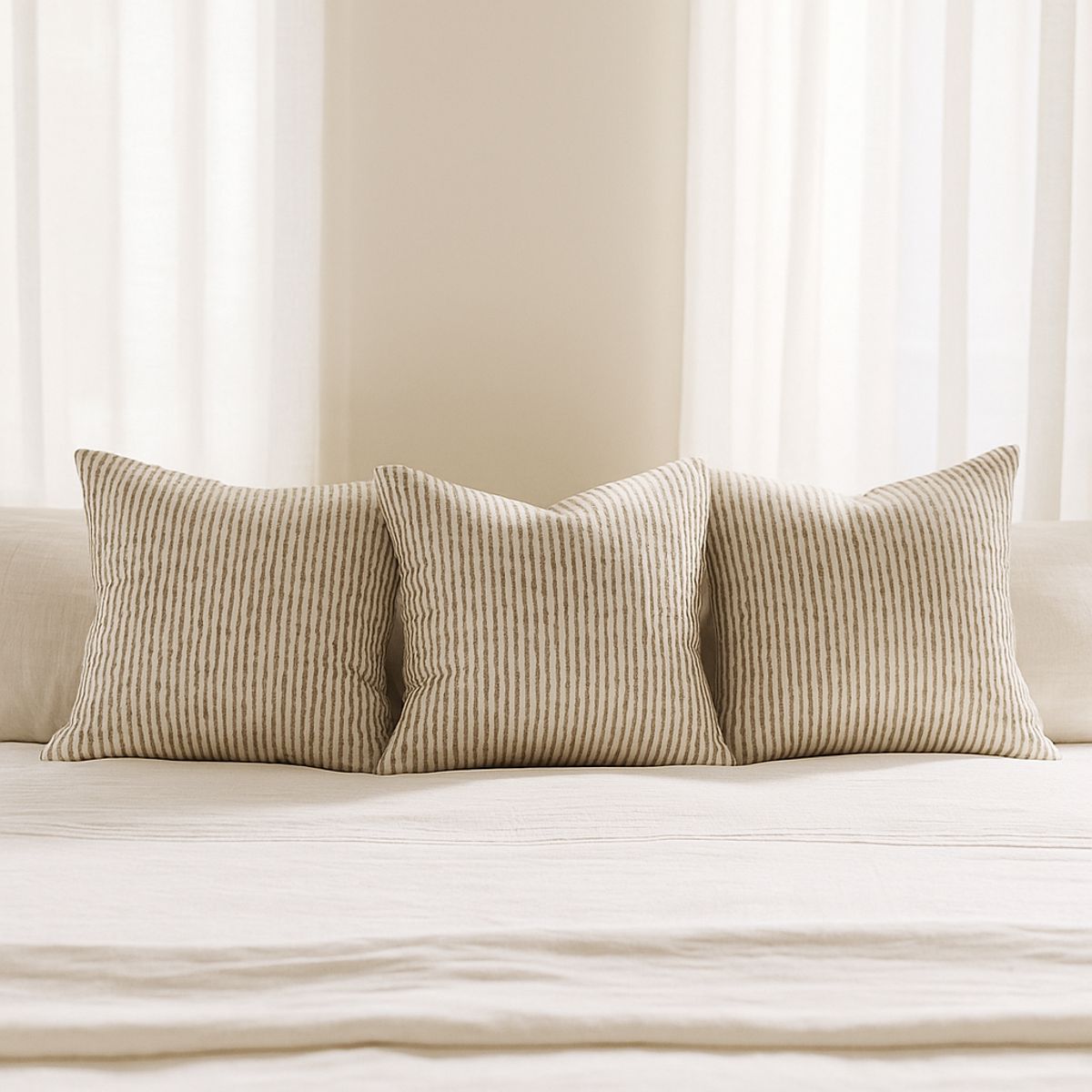 ARMONIA - Pack x3 Fundas Elegantes Marrón Chenille 45x45cm 785