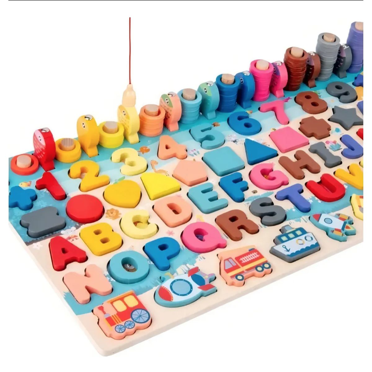 IRM - Tablero Juego Educativo Montessori Letras Números Figuras Color Colores