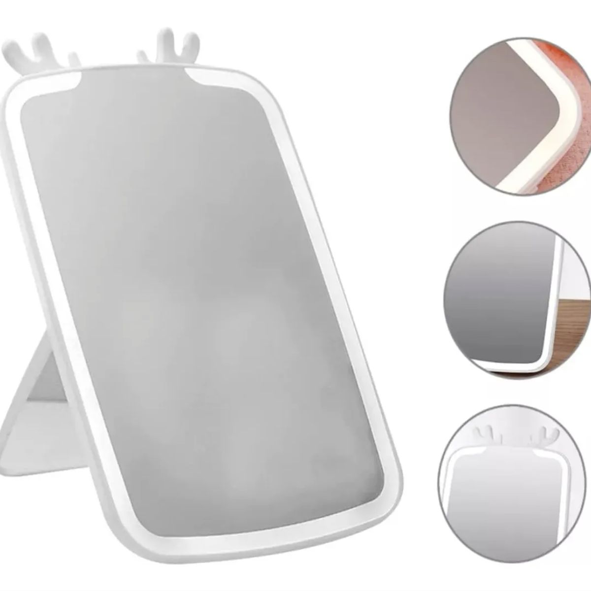 OKAY - Espejo De Maquillaje Portátil Led Con Luz Recargable Usb