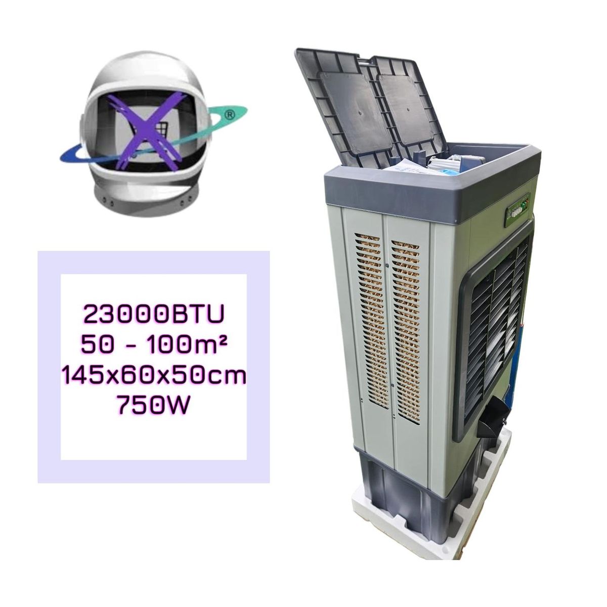 BIGBAMSPACE - Aire Acondicionado Enfriador Portátil 15000BTU - Gris